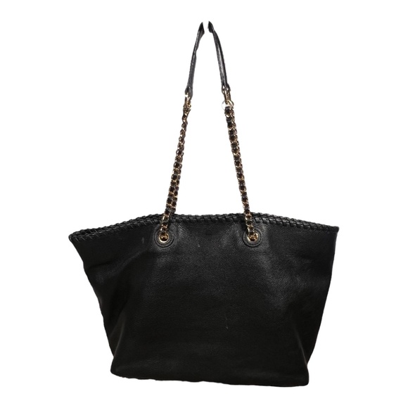 Tory Burch Women’s Bag Marion Tote with Gold Chain Black Pebbled Leather - Picture 5 of 8